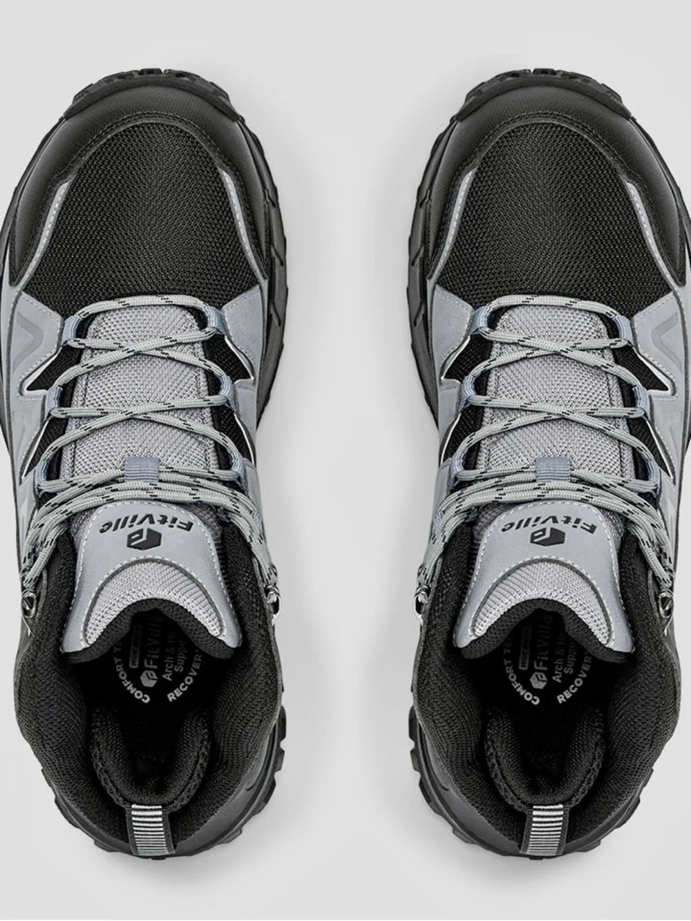 Fitville Men's Grey and Black Water resistant Hiking Boot 11.5 W